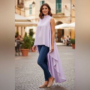Gracia NY High Low Top Lavender Size Medium